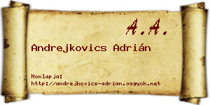Andrejkovics Adrián névjegykártya