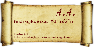 Andrejkovics Adrián névjegykártya