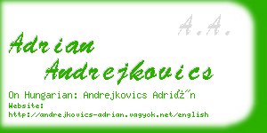 adrian andrejkovics business card